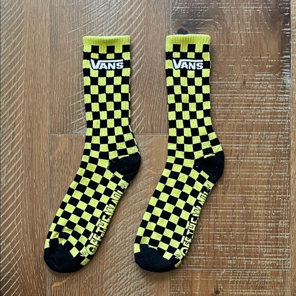 Vans Other - Vans Bold Checkered Socks in Black and Yellow